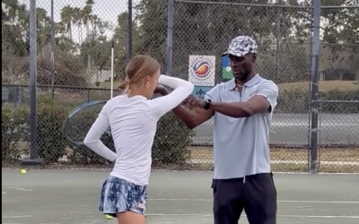 Celsius Tennis Coach Desmond Osuigwe and Sofija Dimitrievic